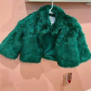 FAUX FUR CROPPED JACKET size 5 to 6